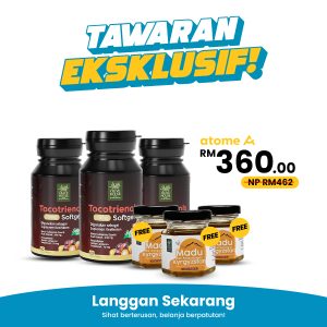 3x Tocotrienols (70mg) & PERCUMA 3x Madu Kyrgyzstan (50g)